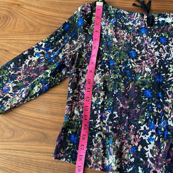 Tracy Reese cropped floral silk blouse size M - Picture 7 of 8
